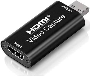 RuhZa HDMI Adapter 5 A 0 m Plastic HDMI to USB Audio Video Capture Card , HDMI Video Capture Device Card 1080p to USB Game Capture Card for Video Camera Recording and Video Capture Card for Streaming Broadcast