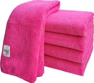 SOFTSPUN Microfiber Cloth - 5 pcs - 40x40 cms - 340 GSM Pink_a3 Wet and Dry Microfiber Cleaning Cloth