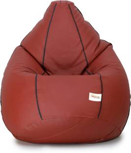 Sattva XXL Tan with Black Piping Teardrop Bean Bag  With Bean Filling