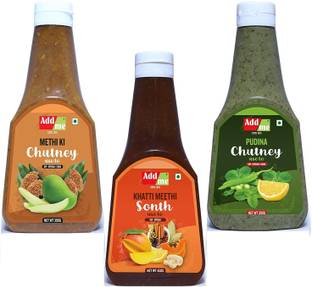 Add me Homemade Chutney Combo Meethi Sonth 450g + Pudina chutney 390g + Methi Dana Chutney 390g Chutney Paste
