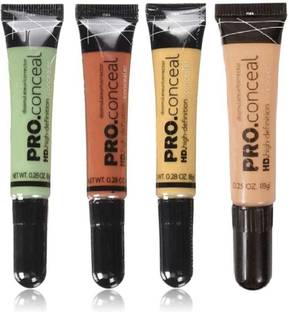 Plethora HD PRO CONCEALER PACK OF 4 ( Orange, Green, Yellow, Beige) Concealer