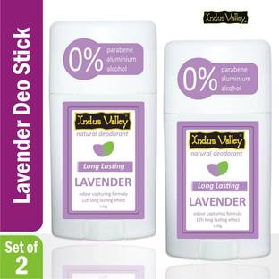 Indus Valley Alcohol Free Lavender Deodorant stick - Twin Pack Deodorant Stick  -  For Men & Women