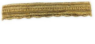 Kavmart KAV5128 2" INCH Cheap GOTA JARI BARFI LACE for Saree,DUPATTA,(9 Meters) Lace Reel