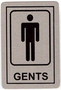 Levin GENTS TOILET 6"x4" Stainless Steel Sign Board Emergency Sign
