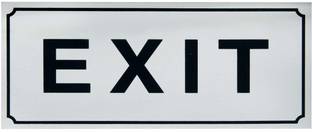 Levin Stainless Steel EXIT Door Sign Aluminum Self Adhesive Back Combo Silver Color Sticker for Glass Wooden Doors for Business, Stores, Cafes, Shops & More. Indoor and Outdoor use. Name Plate