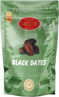 MilTop Black Dates Omani, 1 kg(500gm pack of 2) Dates