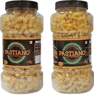 PASTIANO Big Fusilli and Fusilli Pasta Jars 500gm X2- Pack of 2 Fusilli, Spirali Pasta