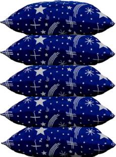 Swikon star Blue Star Print Microfibre Nature Sleeping Pillow Pack of 5