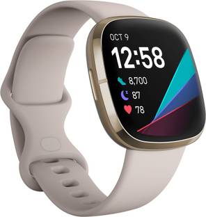 FITBIT Sense, Lunar White/Soft Gold Stainless Steel Smartwatch