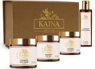 kaina skincare CHOCOLATE BODY POLISHING KIT (A combo of body scrub, body gel, body mask, & body lotion)