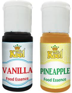 Mr.Kool Food Essence Vanilla, Pineapple Flavors 20ml Each Combo Pack Of 2 Essence for Cake, Cookies, Ice Cream, Sweets (40ml) Vanilla Liquid Food Essence