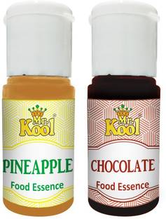 Mr.Kool Food Essence Pineapple, Chocolate Flavors 20ml Each Combo Pack Of 2 Essence for Cake, Cookies, Ice Cream, Sweets (40ml) Pineapple Liquid Food Essence