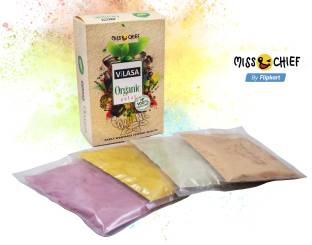 Miss & Chief Holi Colour Organic Herbal Gulal 200 GMS 5 Shades| NonToxic | Eco Friendly | 100% Safe Holi Color Powder Holi Color Powder Pack of 4