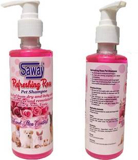 SAWAY Flea and Tick, Anti-itching, Anti-fungal, Conditioning Rose Dog Shampoo
