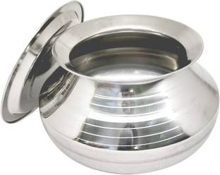 bartan hub Small Stainless steel Handi With Lid ( Pongal Handi , 1000 ML ) हांडी 1 L ढक्कन के साथ
