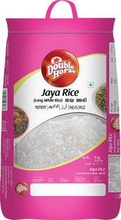 Double Horse Jaya Rice 5kg |Long White Rice| Kerala Rice Long Grain Rice (Long Grain, Boiled)