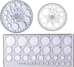 First Click Circle Stencil 35,25,16 circles Set of 3 Ruler