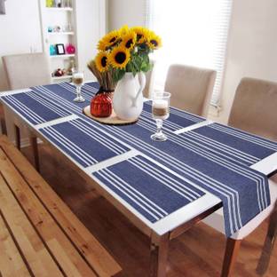 HOKiPO Blue Organic Cotton Table Linen Set