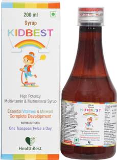 HealthBest Kidbest Multivitamin & Multimineral Syrup for Kids | Zinc | Vitamin A, C & E