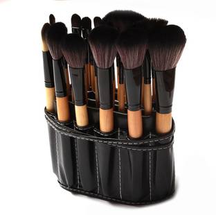 BELLA HARARO Professional 32 Pcs Wooden Make Up Brushes Set With PU Leather Roll on Pouch