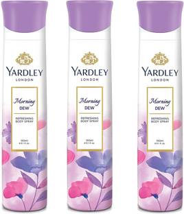 Yardley London Women Morning Dew 150ML Each (Pack of 3) Deodorant Spray  -  For Women