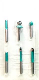 DRONA 6pc Router Bits 8mm Vintage Wood Working 6pcs Shank Trimmer Router Bits Set.