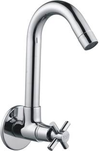 Spazio SmartBuy Lybra Collection Sink Cock/Sink Faucet/Kitchen Tap For Hot/Cold Water With 360 Degree Revolving Spout, Wall Flange & Aerator Foam Flow Bib Tap Faucet
