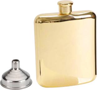 FITUP The Golden Hip Flask 1215 Model 7 oz / 207 ml Hip flask is great to carry 2 - Piece Bar Set