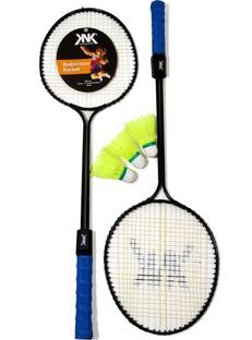KNK Double Shaft Single Colour Set Of 2 Piece Badminton Racket With 3 Piece Plastic Shuttle Badminton Kit