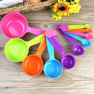 Padchaaya Baking Measurement Measuring Cups and Spoons Set 10 Measuring Cup Set Plastic Measuring Spoon Set