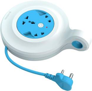 Anchor By Panasonic 6A, Flexi cord - 3 Pin 4meter (Blue & White) 3  Socket Extension Boards