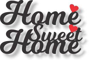 Printjas Home Sweet Home MDF Laser Cut Wooden Door Wall Hanging - Designer Wall-Art for Living Room, Housewarming Gift Idea - for Friends & Family, Wall Hanging/Door Hanging 8 X12 Inches