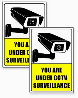 Printjas You are Under CCTV Surveillance Sign Board for School Office Home Hospitals Stores, Amazing Design with Attractive Look for Multipurpose use Multi-Color 12 X 8 Inch (Pack of 2 Pieces)-03 Pack of 2