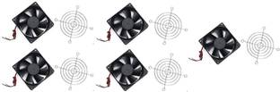 ERHIndia (Pack of 5) DC 12V Cooling Fan for PC Case, CPU Cooler r Comes with 3INCES Grill Cooling Fan All in one Cooler