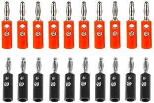 ERHIndia Speaker Wire Cable Banana Plugs Screw Type Connectors Banana Socket Connectors Red & Male Pin Alternative Energy Electronic Hobby Kit