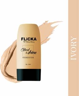 Flicka Blend & Shine Liquid Foundation For Face Makeup, 01 Ivory, 30ml Foundation