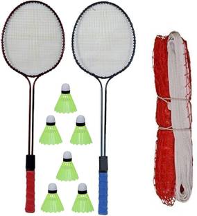ZoraX Roxon jr polo Double shaft racket set with NET and 6 piece plastic shuttlecocks Badminton Kit