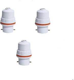 snehatrends 6 AMP Bulb Holder Single Adapter for Electric Fitting (White, Pack of 3) Plastic Light Socket