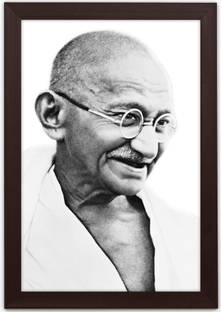 Braj Art Gallery Mahatma Gandhi Photo Frame Digital Reprint 19.5 inch x 13.5 inch Painting