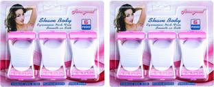 AMEYMAX Perfect Disposable 6 + 6 Blades Body & Bikini Shaving Razor For Women, Women