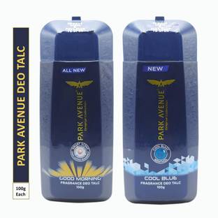 PARK AVENUE One COOL BLUE and One GOOD MORNING FRAGRANCE DEO TALC (Pack Of 2)