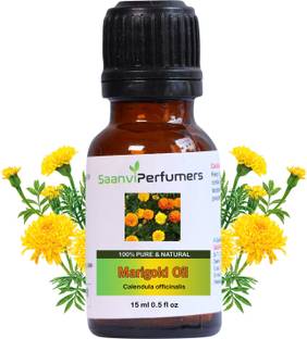 Saanvi perfumers Marigold Essential Oil | Calendula Oil | Tagetes Marigold Oil 15ML - 100% Pure, Natural & Undiluted Therapeutic Grade for Aromatherapy, Skin , Hair & Personal Care