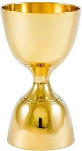 ICY SHOTS Cocktail Measurer Jigger or Liquor Drinks Measurement 30 ml & 60 ml Dual Side Peg Measure Bar Cup Brass Cocktail measuring Decanter