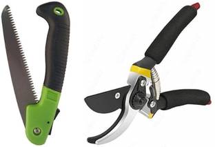 Birudmart Garden Shears Sharp Cutter Pruners Scissor and Garden Hand Saw Tools Cutting Sawing Pruning Tree Branch Garden Tool Kit