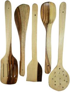 Shopesta Wooden Spoons Set Of 5 Wooden Spatula