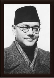 Braj Art Gallery Subhash Chandra Bose Photo Frame Digital Reprint 19.5 inch x 13.5 inch Painting