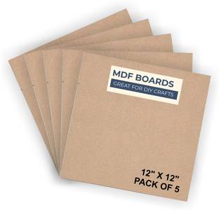 VARIETY STRONG MDF BOARD 3.2 MM BOARD SHEET BROWN (12 INCH X 12 INCH PACK OF 5 Wooden Geometric Object