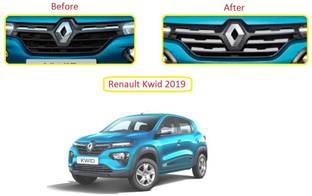 Auto Smart Look ASL0175	Car front Grill Trims Garnish Chrome For Renault Kwid (2019 - Present) Car Grill Cover
