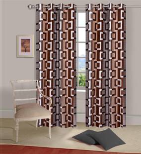 AkiN 152 cm (5 ft) Polyester Semi Transparent Window Curtain (Pack Of 2)