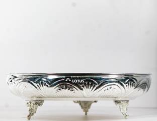 WHITE LOTUS Fancy Plate 12 inches Silver Plated Decorative Platter